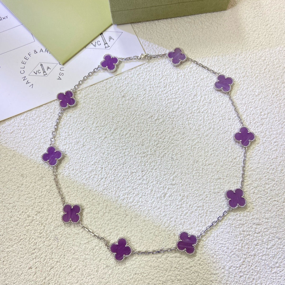 [Noble Aura jewelry]CLOVER 10 MOTIFS  PURPLE VIOLET  NECKLACE