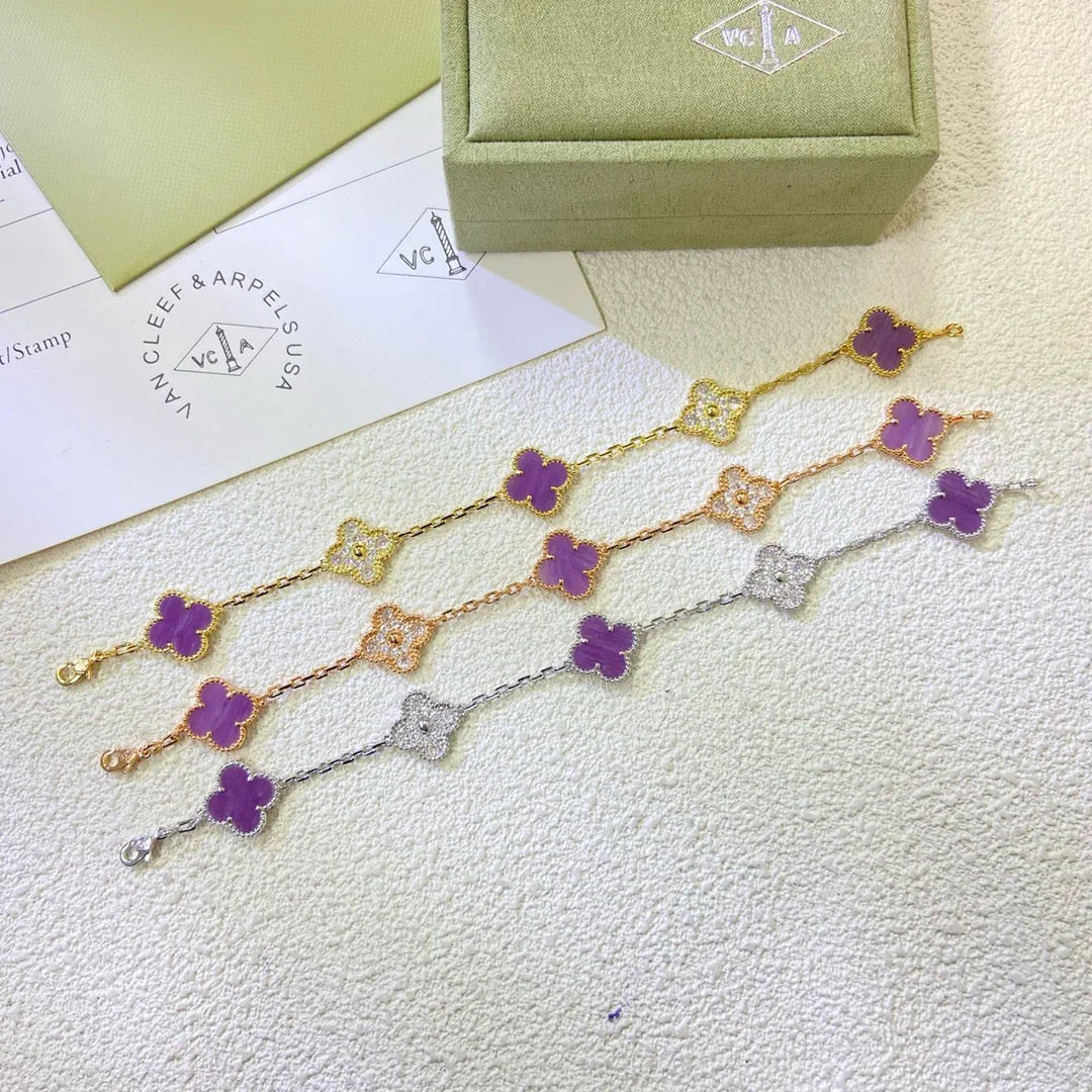 [Noble Aura jewelry] CLOVER 5 MOTIF VIOLET BRACELET COLLECTION