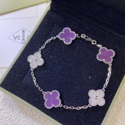 [Noble Aura jewelry] CLOVER 5 MOTIF VIOLET BRACELET COLLECTION
