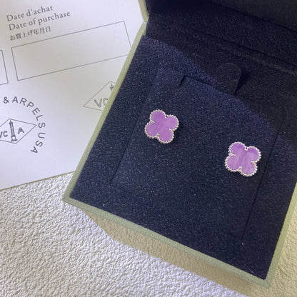 [Noble Aura jewelry]CLOVER MINI 9.5MM  PURPLE VIOLET EARRINGS