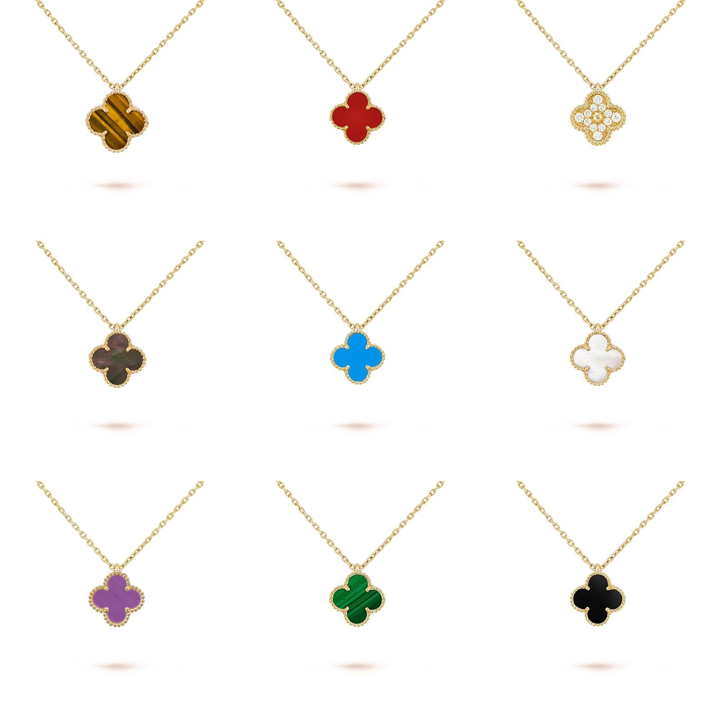 [Noble Aura jewelry]CLOVER MINI 9.5MM CARNELIANS NECKLACE COLLECTION