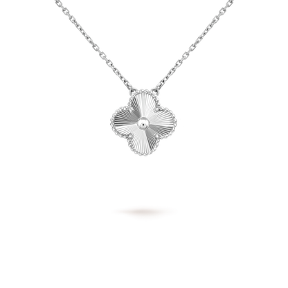 [Noble Aura jewelry]CLOVER 15MM LASER NECKLACE SILVER