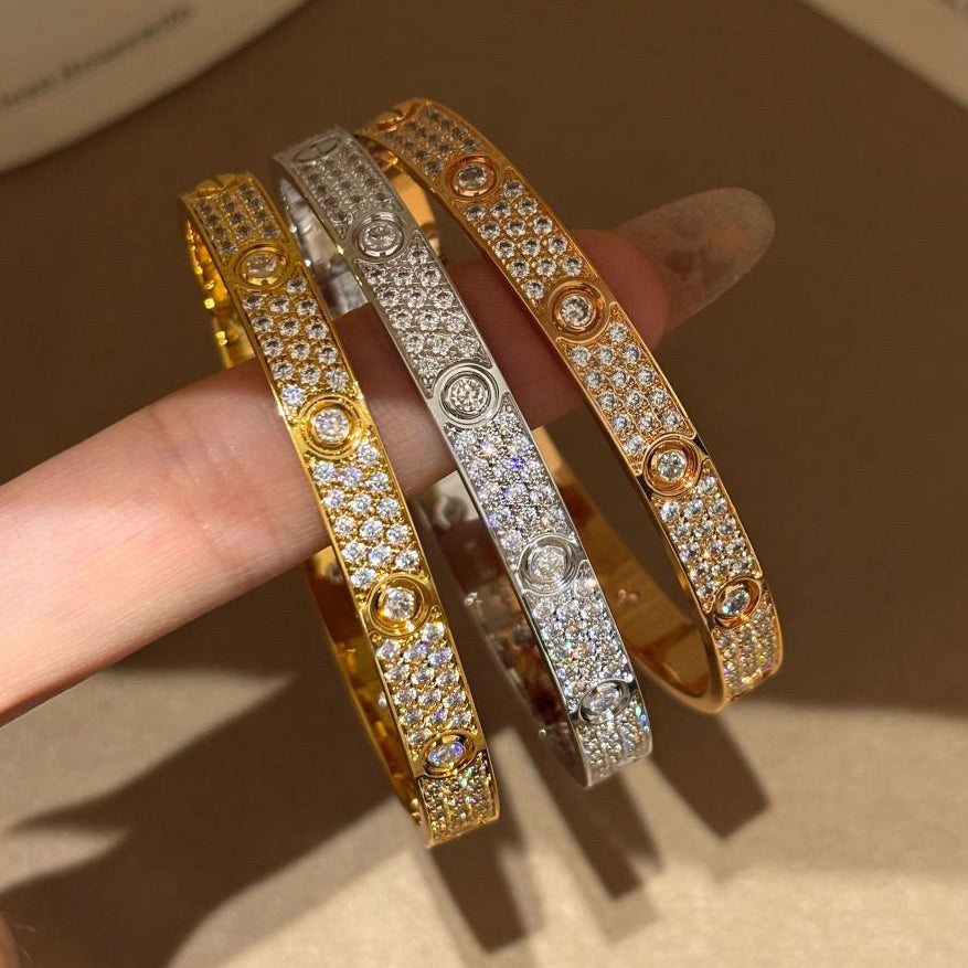 [Noble Aura jewelry]LOVE BRACELET 6.1MM DIAMOND-PAVED 10 BIG DIAMONDS