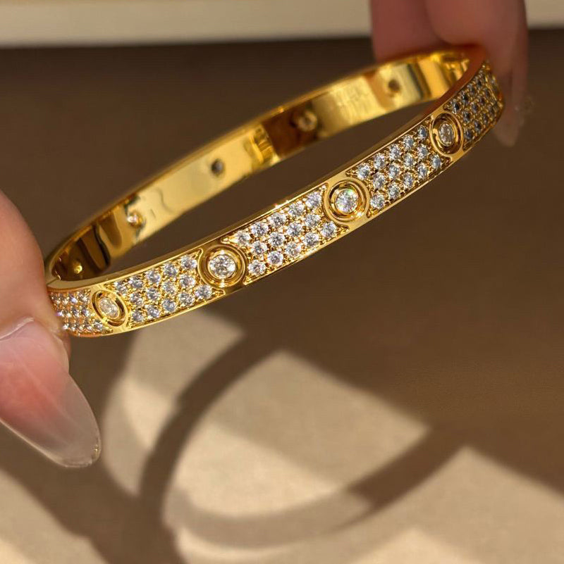 [Noble Aura jewelry]LOVE BRACELET 6.1MM DIAMOND-PAVED 10 BIG DIAMONDS