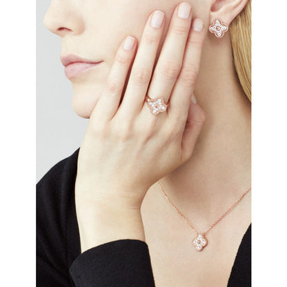 [Noble Aura jewelry]CLOVER 15MM DIAMOND SINGLE FLOWER NECKLACE