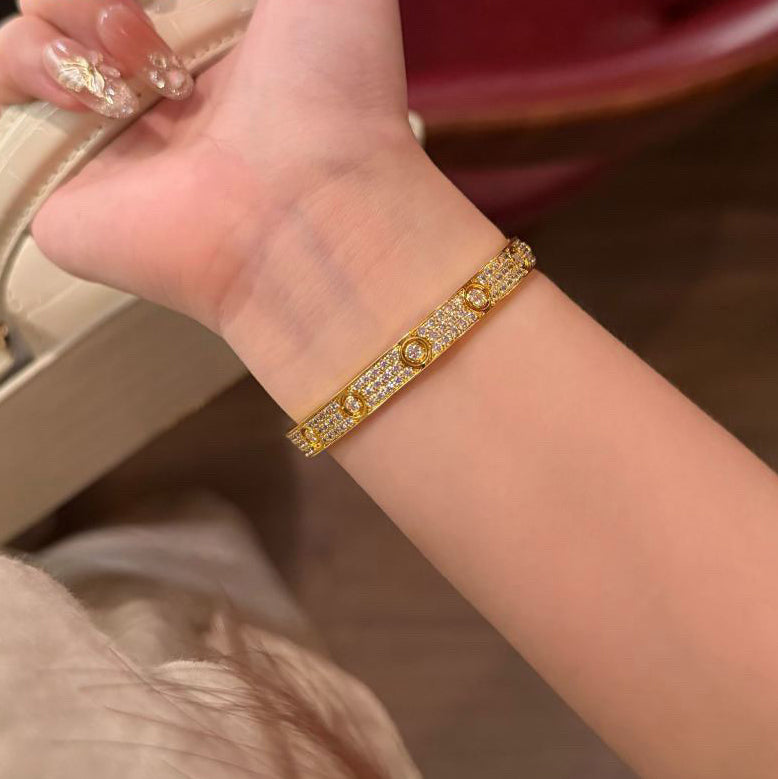 [Noble Aura jewelry]LOVE BRACELET 6.1MM DIAMOND-PAVED 10 BIG DIAMONDS