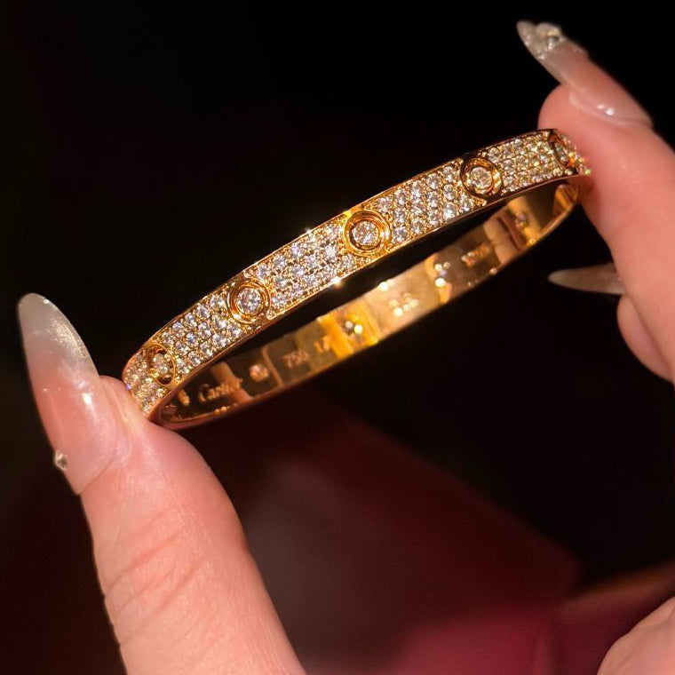 [Noble Aura jewelry]LOVE BRACELET 6.1MM DIAMOND-PAVED 10 BIG DIAMONDS