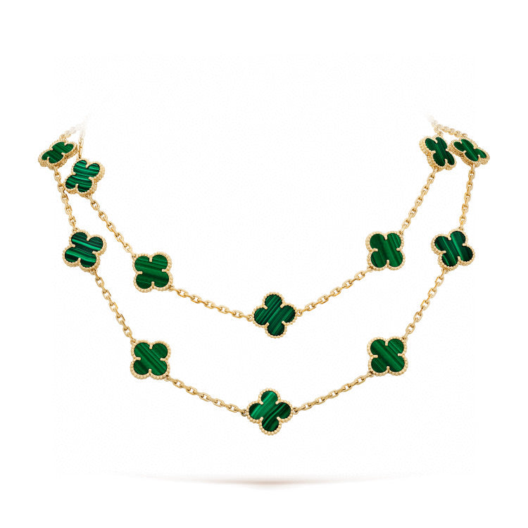 [Noble Aura jewelry]CLOVER 20 MOTIFS MALACHITE GOLD