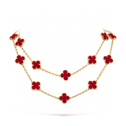 [Noble Aura jewelry]CLOVER 20 MOTIFS CARNELIAN NECKLACE