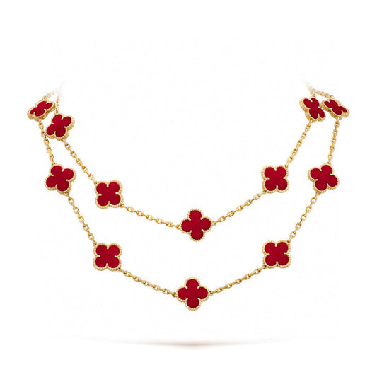 [Noble Aura jewelry]CLOVER 20 MOTIFS CARNELIAN NECKLACE