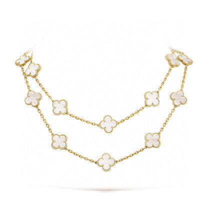 [Noble Aura jewelry]CLOVER 20 MOTIFS WHITE MOP NECKLACE