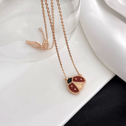 [Noble Aura jewelry]LUCKY  CARNELIANS LADYBUG NECKLACE