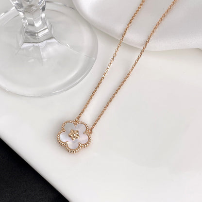 [Noble Aura jewelry]LUCKY  WHITE MOP  PLUM BLOSSOM NECKLACE