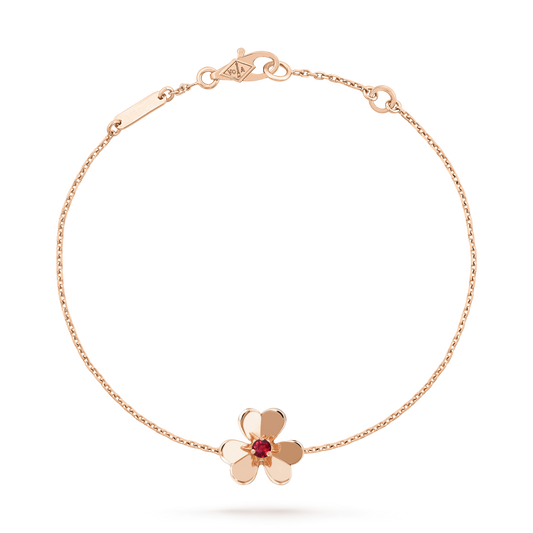 [Noble Aura jewelry]FRIVOLE GOLD FLOWER PINK MALACHITE BRACELET