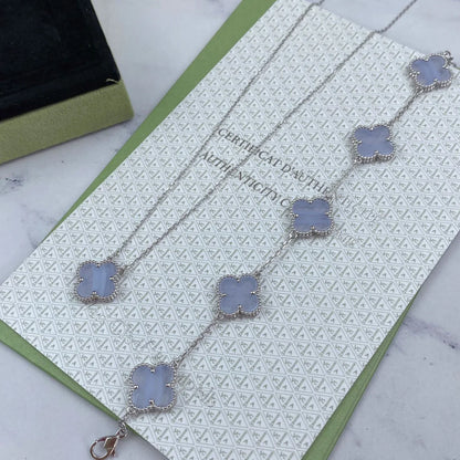 [Noble Aura jewelry] CLOVER 5 MOTIF PURPLE CHALCEDONY BRACELET COLLECTION