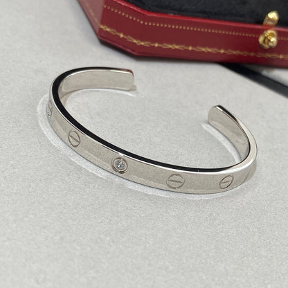 [Noble Aura jewelry]LOVE BRACELET 6.1MM 1 DIAMOND OPEN CUFF