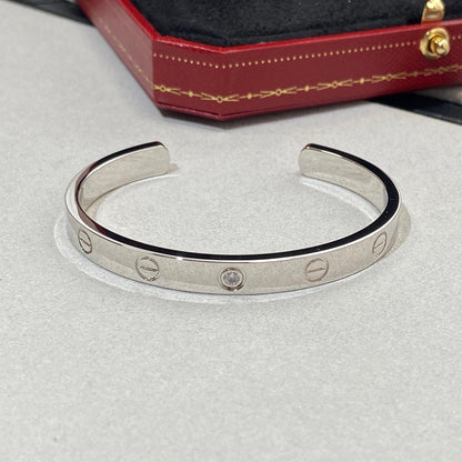 [Noble Aura jewelry]LOVE BRACELET 6.1MM 1 DIAMOND OPEN CUFF