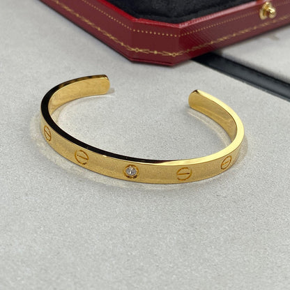 [Noble Aura jewelry]LOVE BRACELET 6.1MM 1 DIAMOND OPEN CUFF