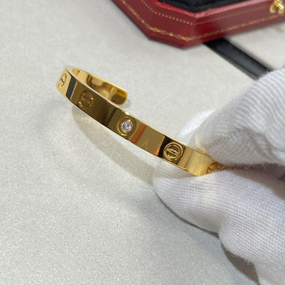 [Noble Aura jewelry]LOVE BRACELET 6.1MM 1 DIAMOND OPEN CUFF