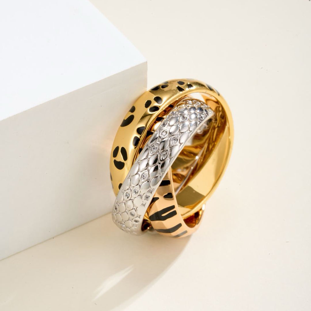 [Noble Aura jewelry]TRINITY  RING LEOPARD PRINT
