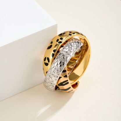 [Noble Aura jewelry]TRINITY  RING LEOPARD PRINT