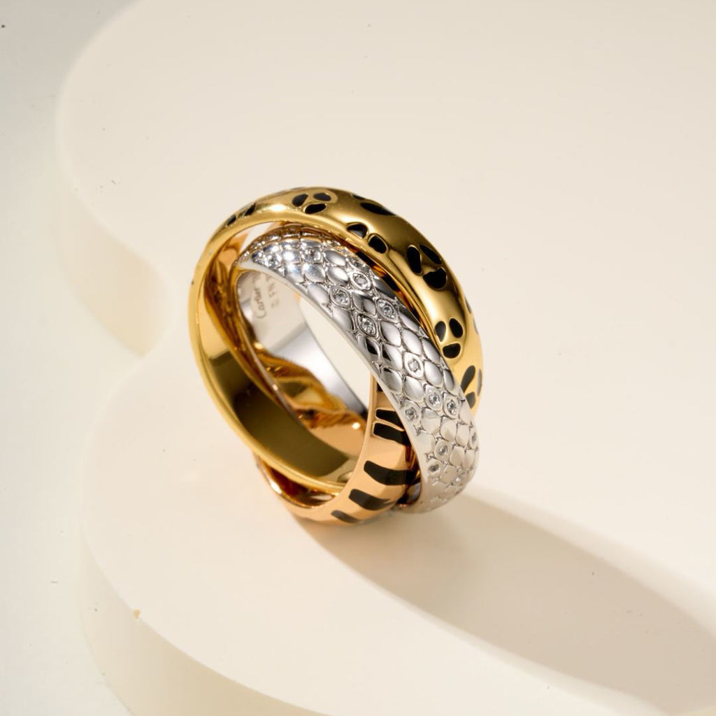 [Noble Aura jewelry]TRINITY  RING LEOPARD PRINT