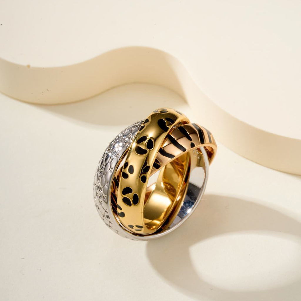 [Noble Aura jewelry]TRINITY  RING LEOPARD PRINT