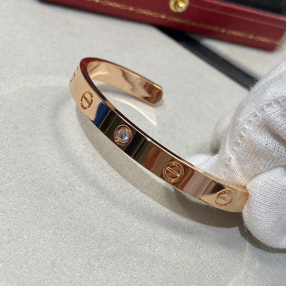 [Noble Aura jewelry]LOVE BRACELET 6.1MM 1 DIAMOND OPEN CUFF