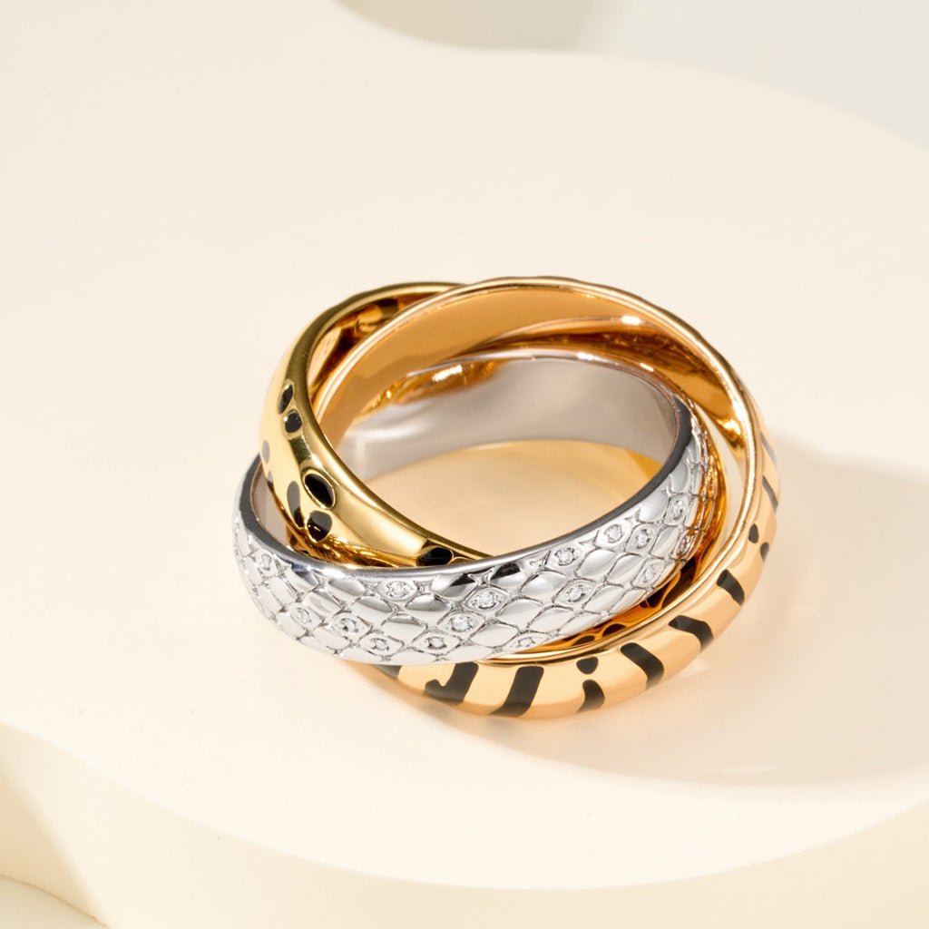 [Noble Aura jewelry]TRINITY  RING LEOPARD PRINT