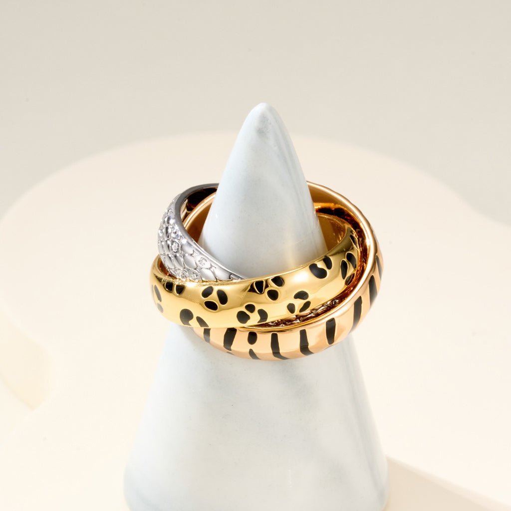 [Noble Aura jewelry]TRINITY  RING LEOPARD PRINT