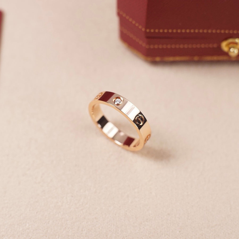 [Noble Aura jewelry]LOVE 4MM 1 DIAMOND RING