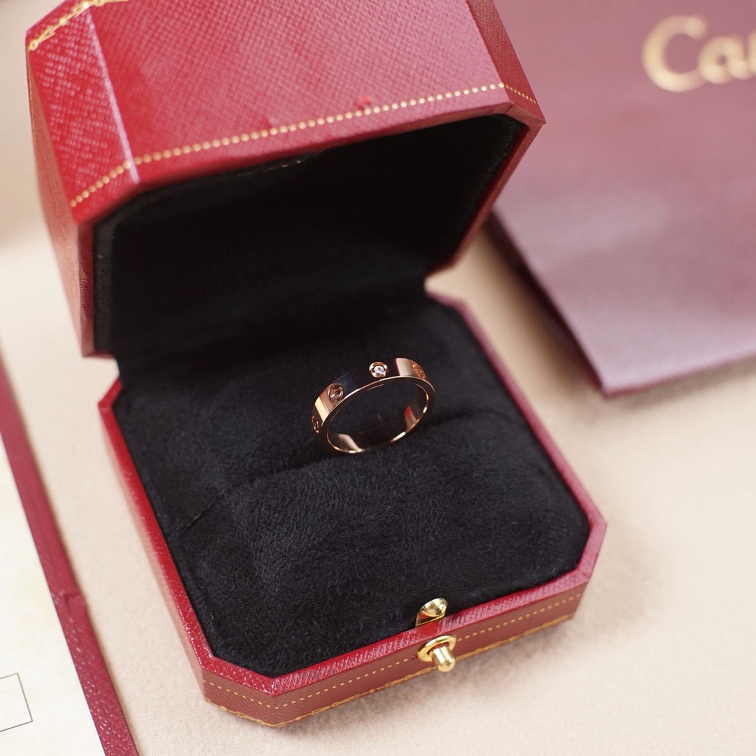 [Noble Aura jewelry]LOVE 4MM 1 DIAMOND RING