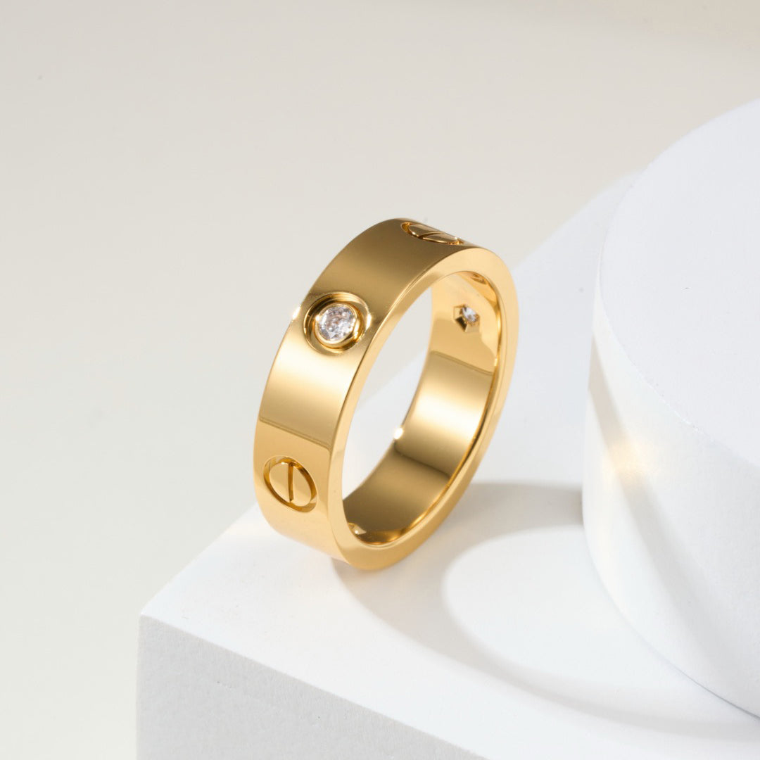[Noble Aura jewelry]LOVE 4MM 1 DIAMOND RING
