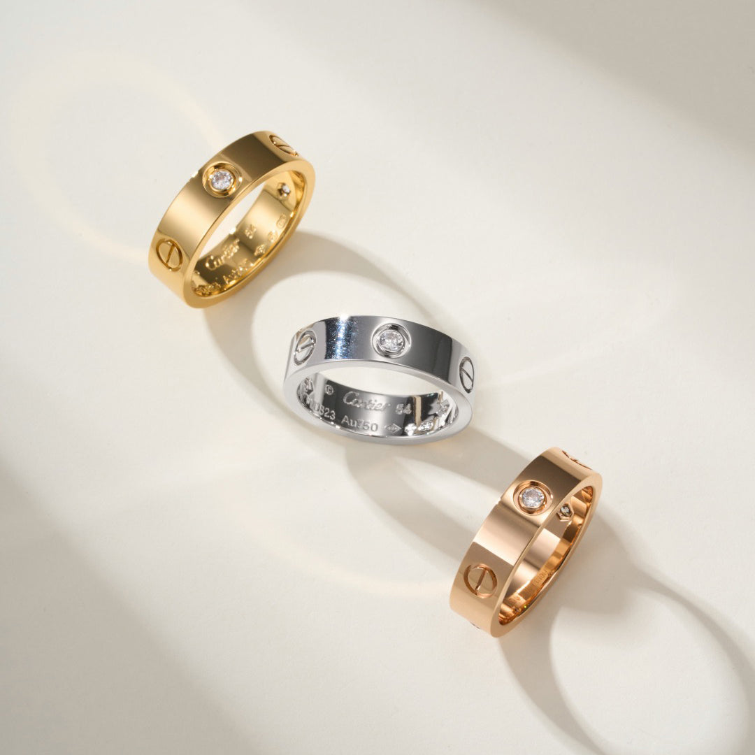 [Noble Aura jewelry]LOVE 4MM 1 DIAMOND RING