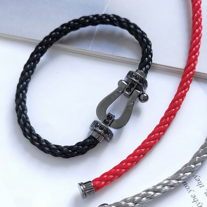 [Noble Aura jewelry]FORCE LARGE SERIES HORSESHOE BLACK SAMURAI BRACELET