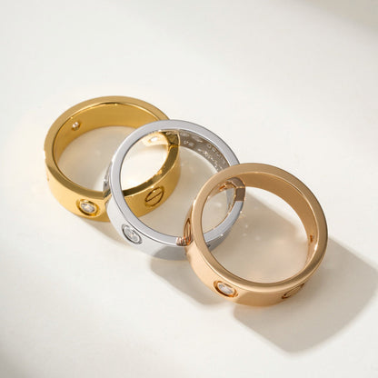 [Noble Aura jewelry]LOVE 4MM 1 DIAMOND RING
