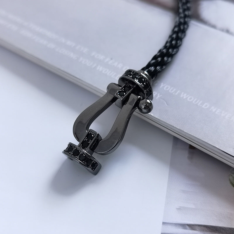 [Noble Aura jewelry]FORCE LARGE SERIES HORSESHOE BLACK SAMURAI BRACELET
