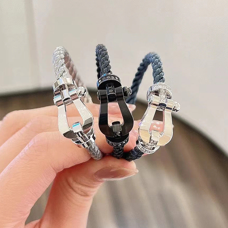 [Noble Aura jewelry]FORCE LARGE HORSESHOE FULL DIAMOND BRACELET GOLD