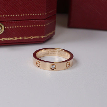 [Noble Aura jewelry]LOVE 4MM 1 DIAMOND RING
