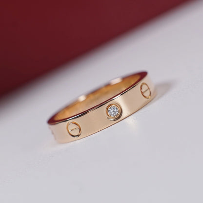 [Noble Aura jewelry]LOVE 4MM 1 DIAMOND RING