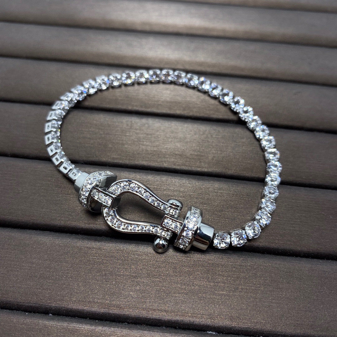 [Noble Aura jewelry]FORCE  LARGE HORSESHOE FULL DIAMOND TENNIS BRACELET