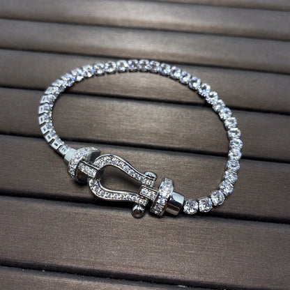 [Noble Aura jewelry]FORCE  LARGE HORSESHOE FULL DIAMOND TENNIS BRACELET