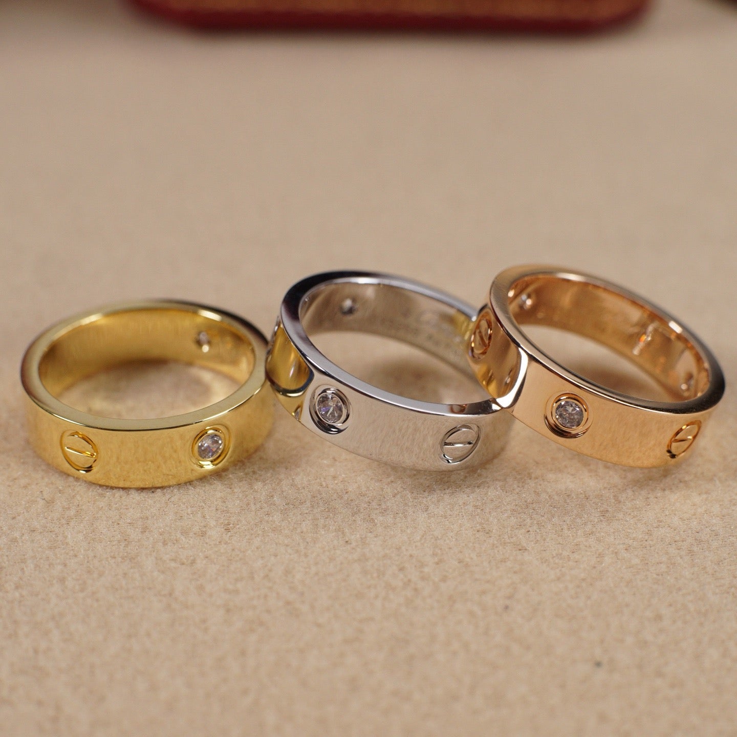 [Noble Aura jewelry]LOVE 5.5MM 3 DIAMOND RING