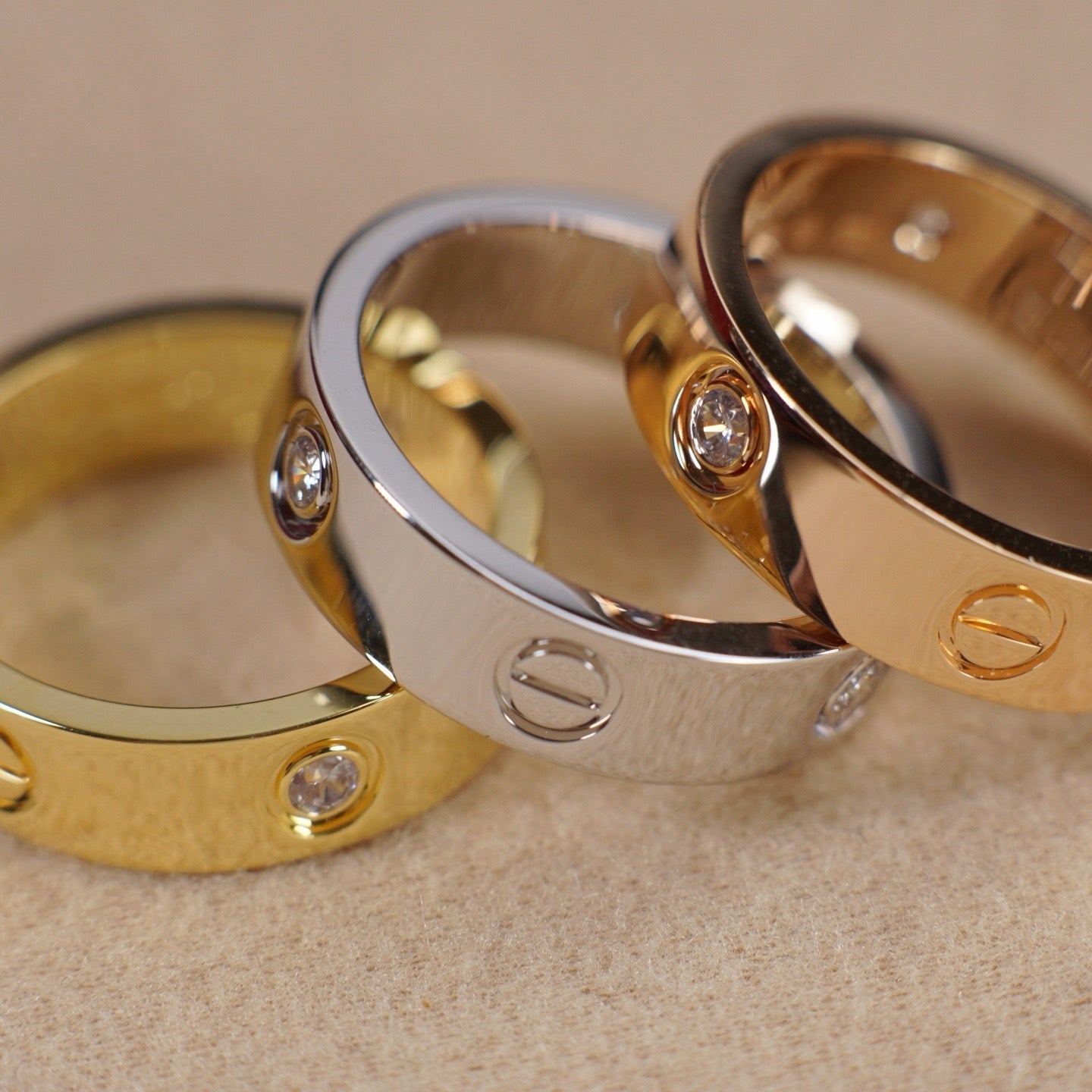 [Noble Aura jewelry]LOVE 5.5MM 3 DIAMOND RING