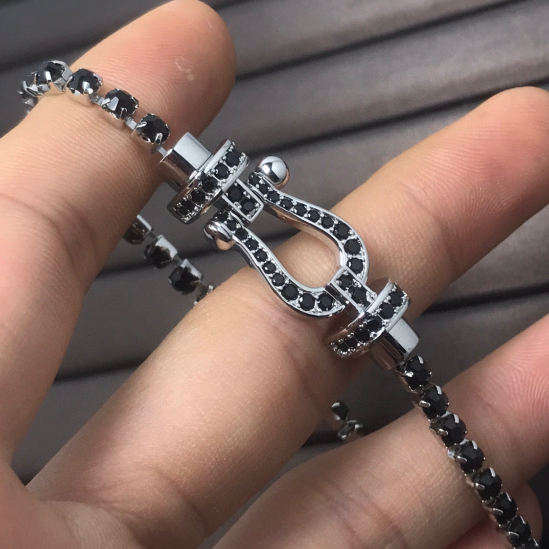 [Noble Aura jewelry]FORCE  LARGE HORSESHOE FULL DIAMOND TENNIS BRACELET