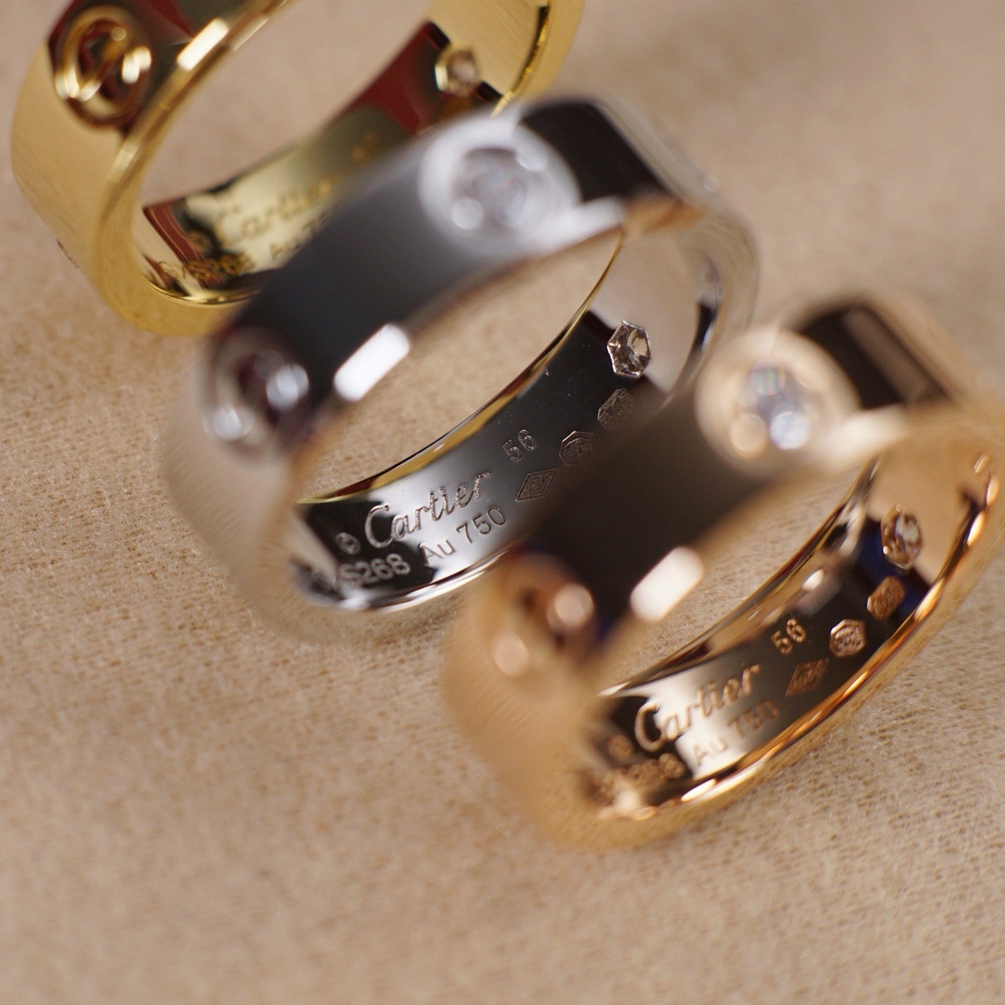 [Noble Aura jewelry]LOVE 5.5MM 3 DIAMOND RING