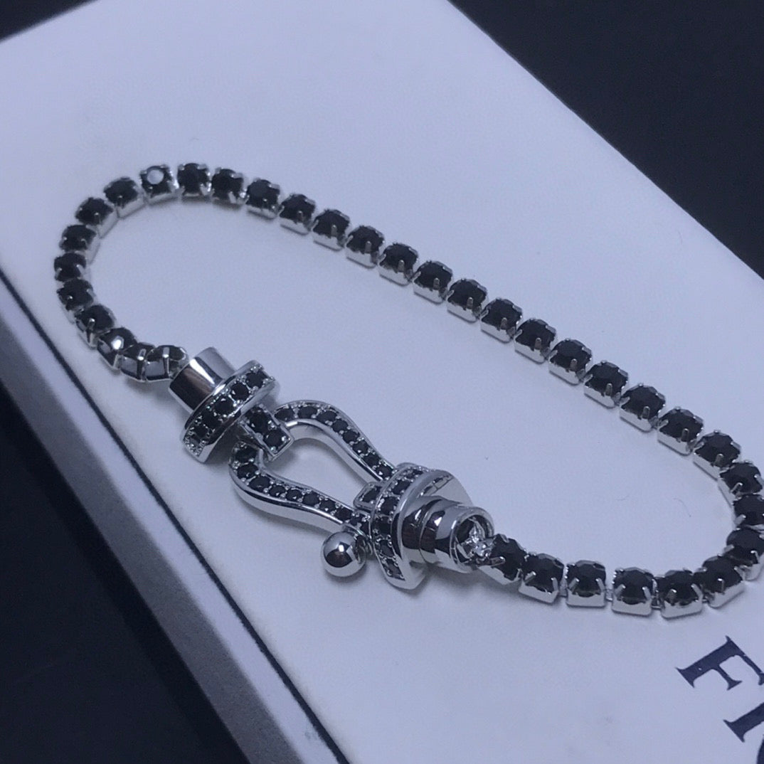 [Noble Aura jewelry]FORCE  LARGE HORSESHOE FULL DIAMOND TENNIS BRACELET