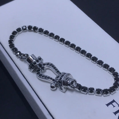[Noble Aura jewelry]FORCE  LARGE HORSESHOE FULL DIAMOND TENNIS BRACELET