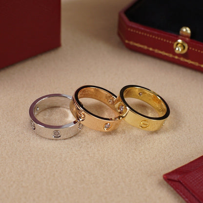 [Noble Aura jewelry]LOVE 5.5MM 3 DIAMOND RING