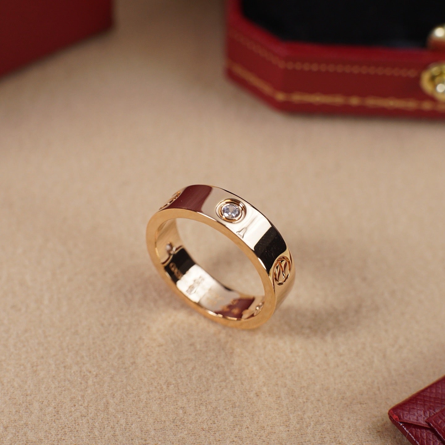 [Noble Aura jewelry]LOVE 5.5MM 3 DIAMOND RING